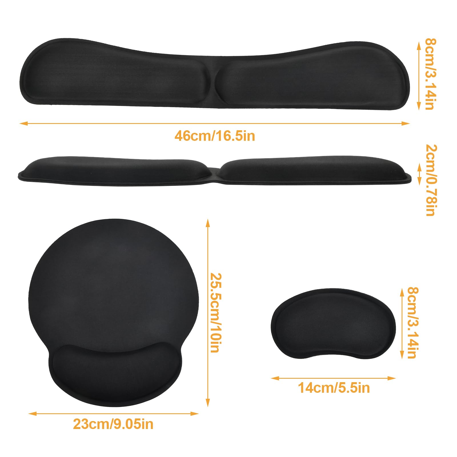 Set Tappetino Mouse E Poggiapolsi Tastiera Ergonomico - Design Panda Bianco E Nero - Foto 8