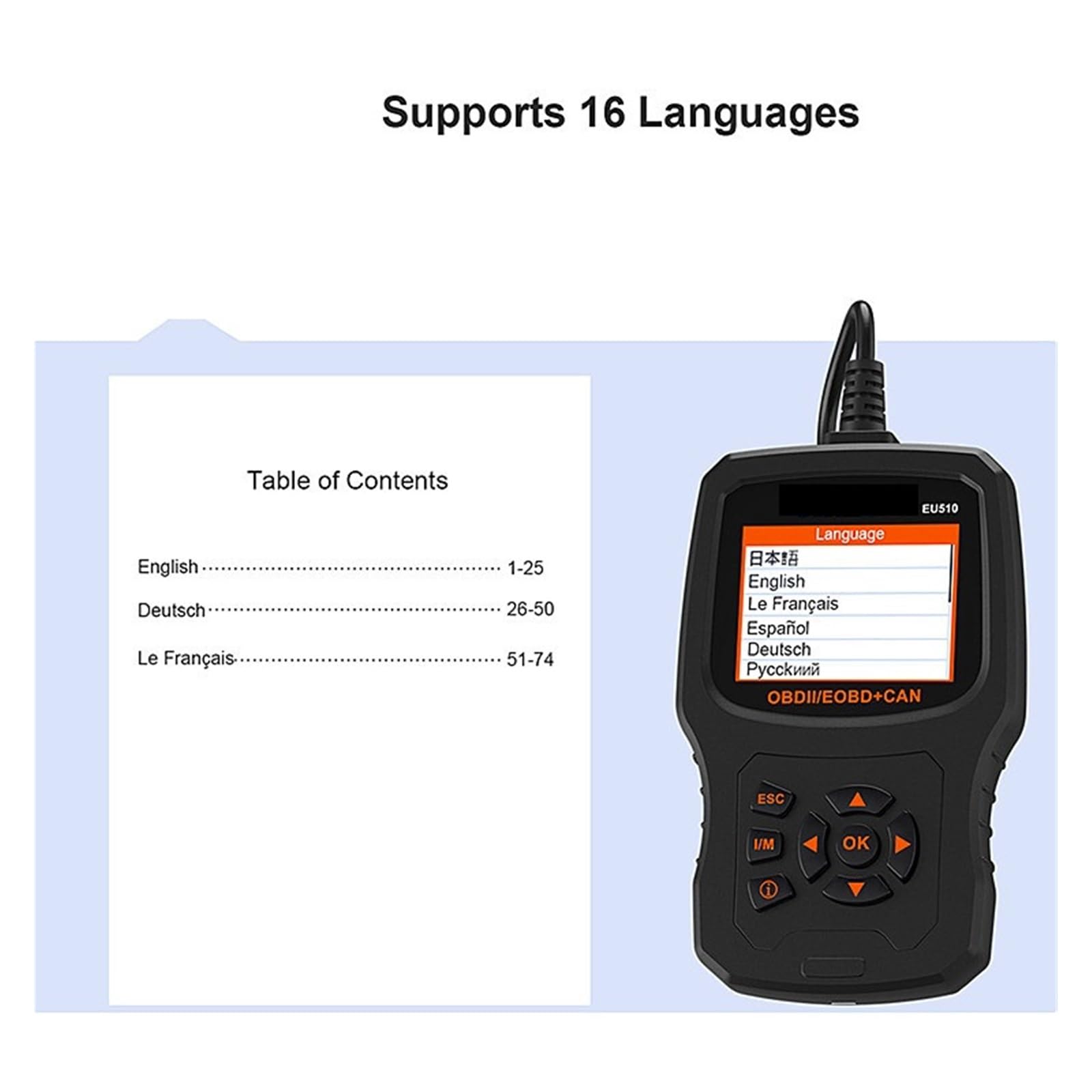 Strumento diagnostico for scanner OBD2 AD530 con test a batteria, lettore di codici spia motore auto, strumento di scansione diagnostica for auto