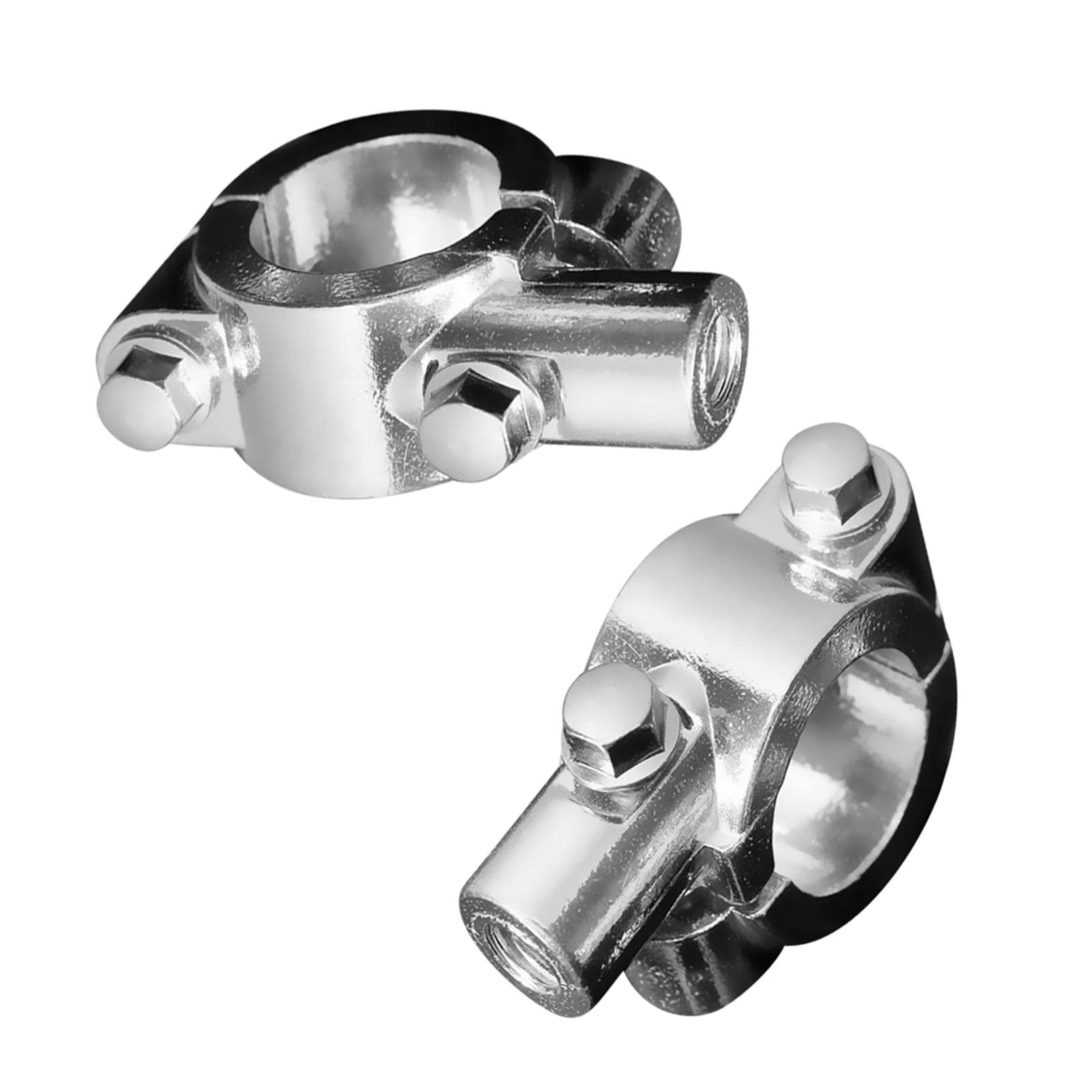 10mm Motorcycle Bike 7/8'' Handlebar Mirror Clamp Mounting Bracket Chrome-image-45