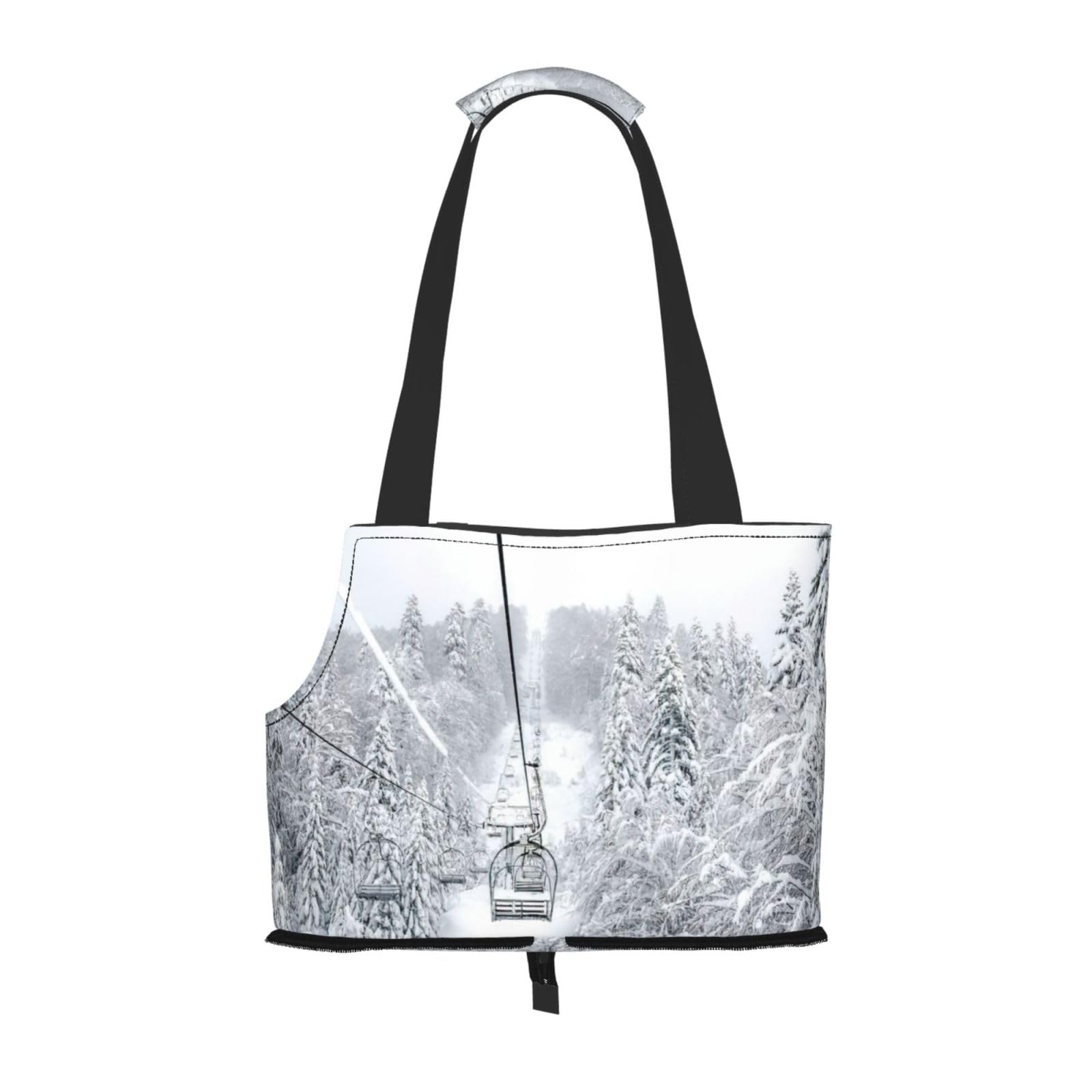 Sac de transport d'hiver pour chiens de petite taille motif montagne ski