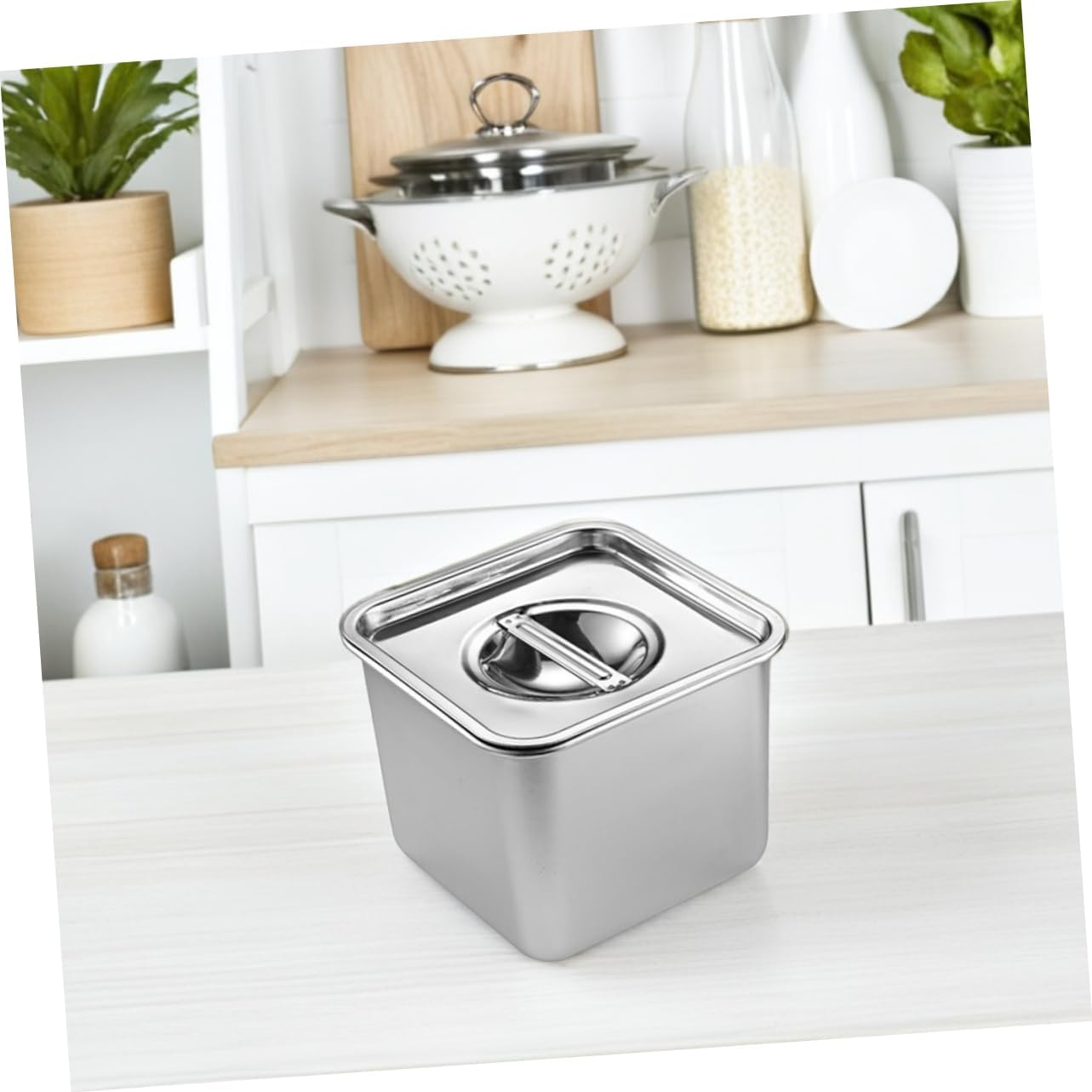 2Pcs Stainless Steel Buffet Pan with Lid Commercial Grade Food Container for Catering Buffet Dish Tray for Freshness Nutrient Retention