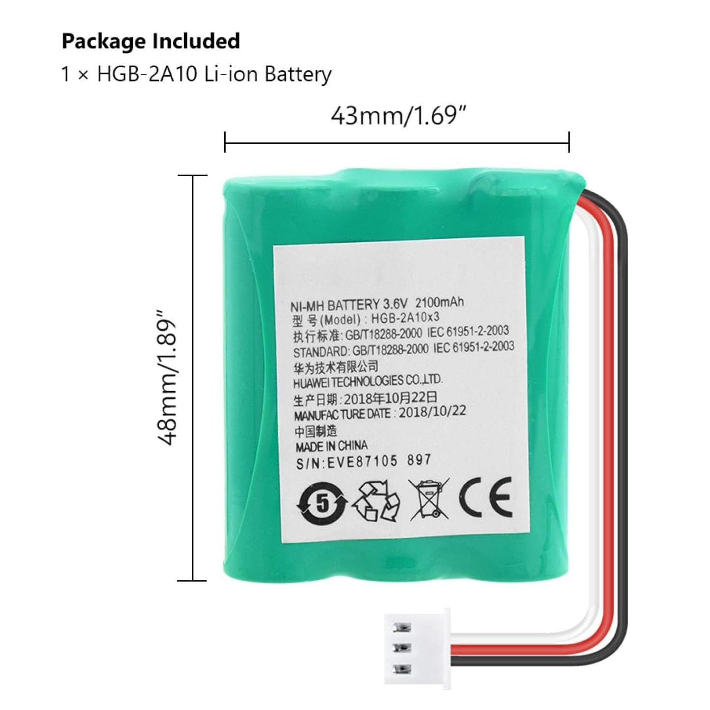 Akumulator Ni-MH 3,6 V 2100 mAh bateria AA do 515H ETS2022 ETS2222 ETS2222+ ETS2252 ETS3023