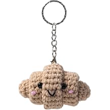 Croissant Keychain, 7x4.5x4.5cm Crochet Food Keychain, Croissant Keyring, Crochet Croissant Pendant, Bread Bag Charm, Adorable Knitting Doll, Portable Fashion Accessory
