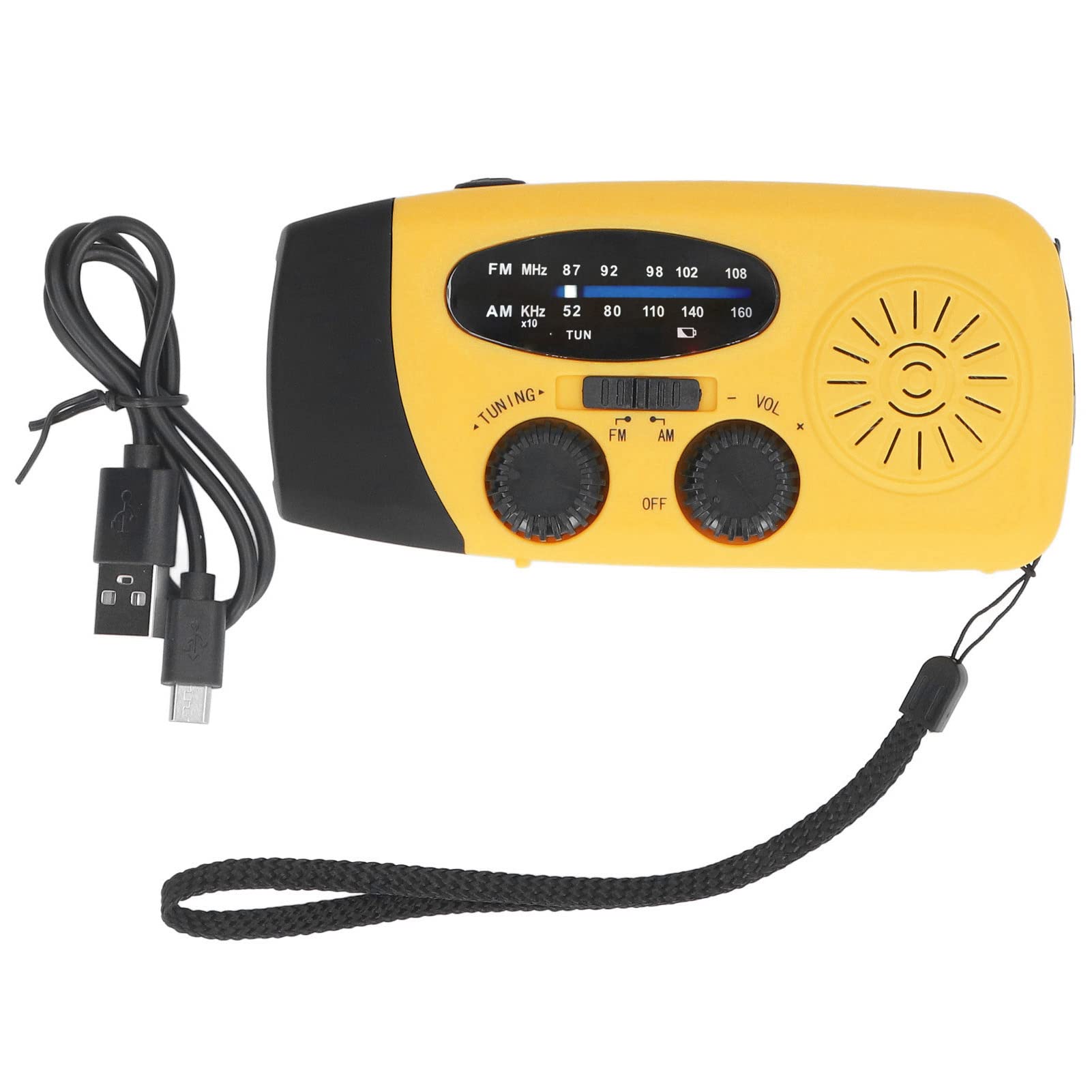 Radio Solaire Étanche IPX3 et Lanterne Multifonctionnelle à Manivelle avec Chargement USB Portable pour Le Camping (Modèle Européen)