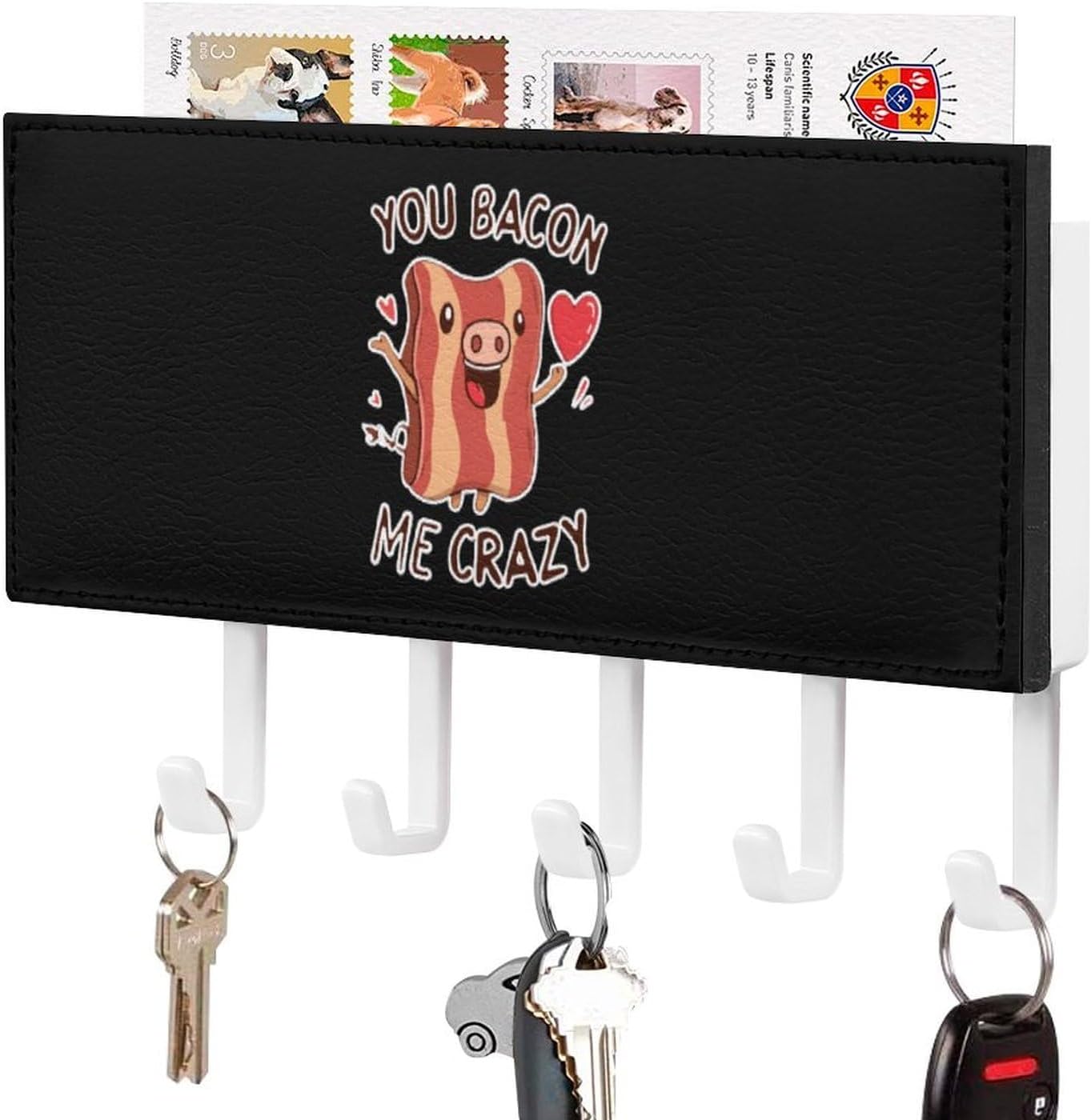 You Bacon Me Crazy Decorative Key Holder Wall Mount Rack Decorative Mail Organizer Shelf