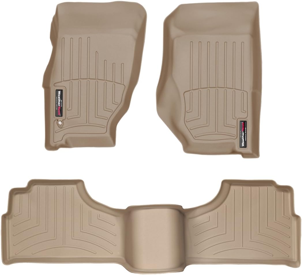 WeatherTech Custom Fit FloorLiners for Jeep Liberty - 1st & 2nd Row (44032-1-2), Black