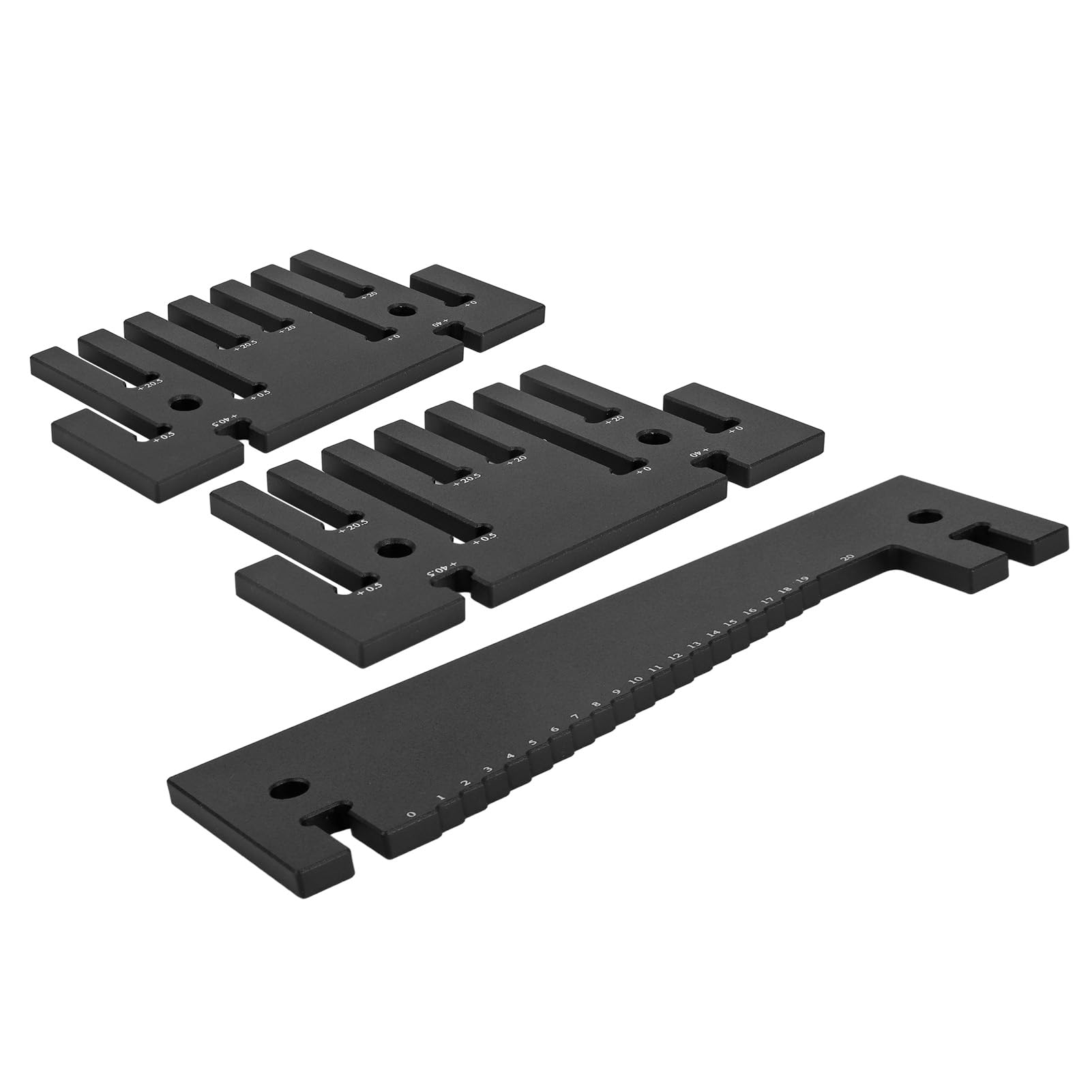 Medidor de altura para sierra circular eléctrica, herramienta industrial de medición de altura, medidor de aleación de aluminio con escala grabada por láser y soportes duales para (Métrico 16CM)