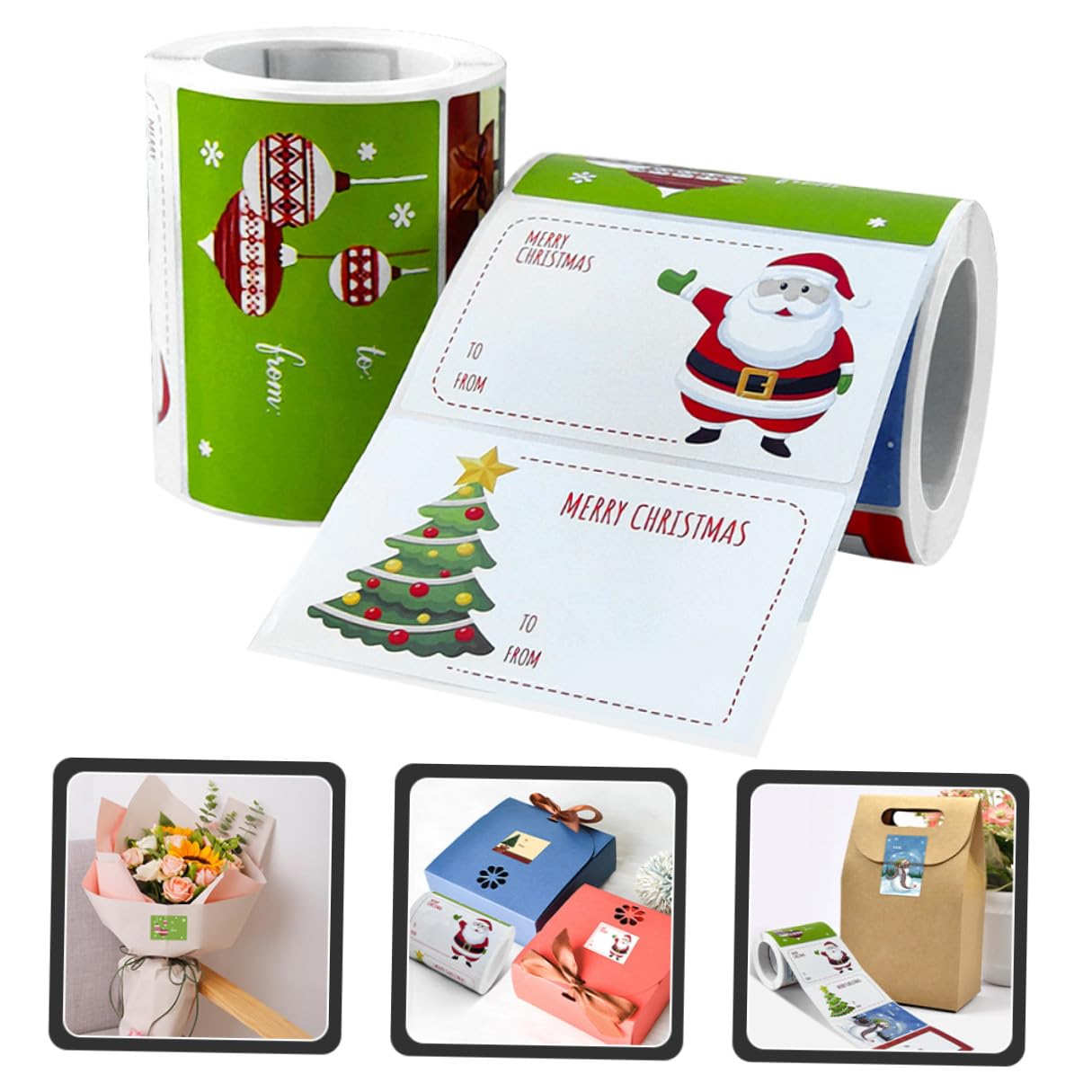 Housoutil 10 Adesivi Natalizi per Pacchetti Etichette Autoadesive Retro per Scatole Regalo Festa Natale Decorativi per Famiglia