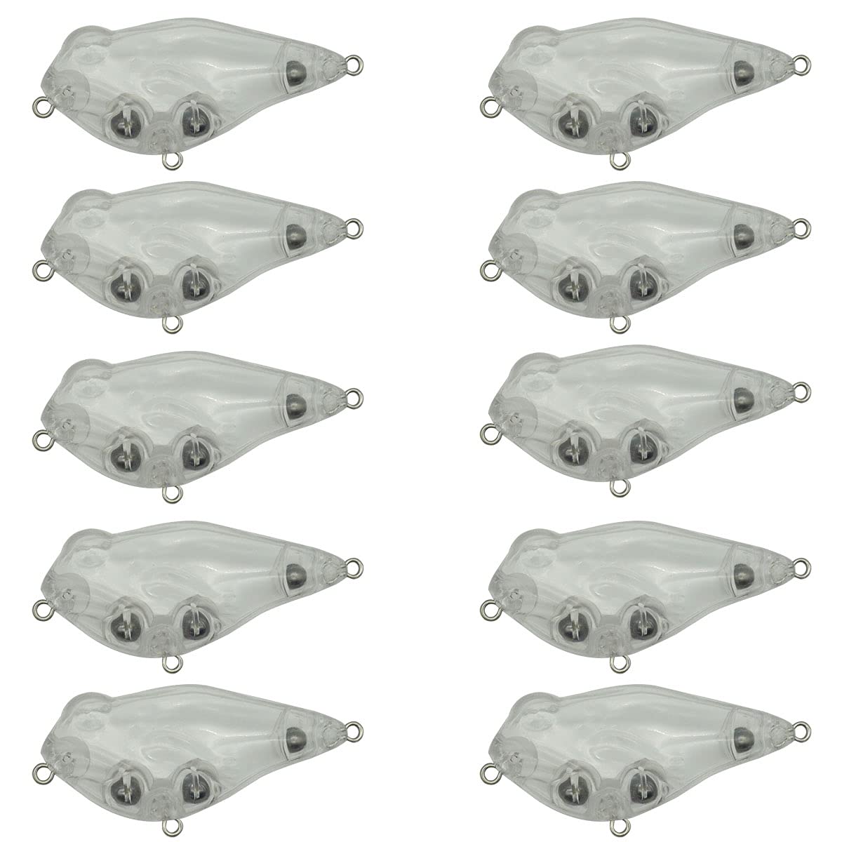 HTHYLURE10PCS Unpainted Lure Blanks 7.78g 6.4cm Crankbait Baits Simulation Blank Body Clear Hard Baits Trout Salmon Minnow Lure Popper Lures Topwater Freshwater 8278