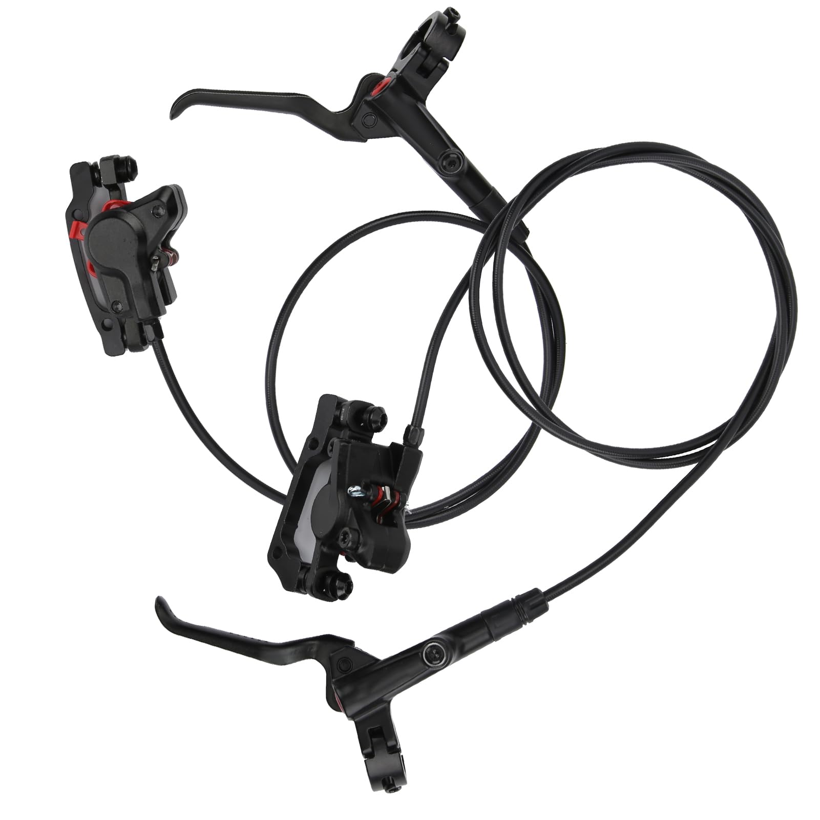 Ensemble de freins à disque hydrauliques leviers de frein avant et arrière de vélo de montagne en alliage d'aluminium haute performance pour les amateurs de cyclisme noir 800 mm