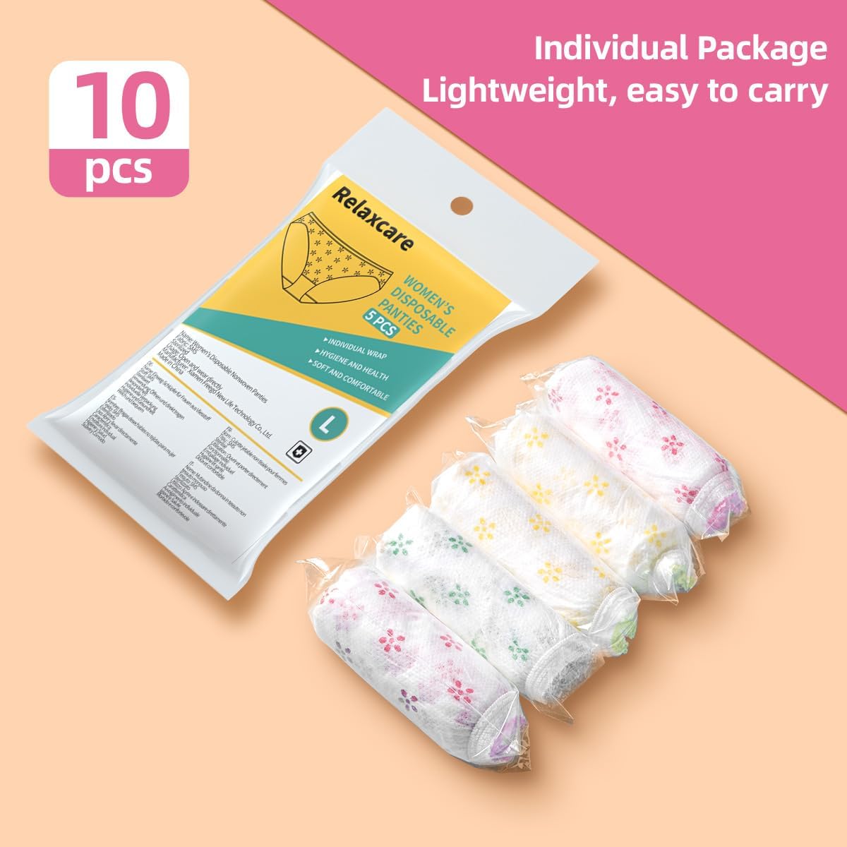 Women's Disposable Underwear Nonwoven Ladies Briefs Panties for Hotel Spa Hospital Stays Travel 20 Pack - Image 3