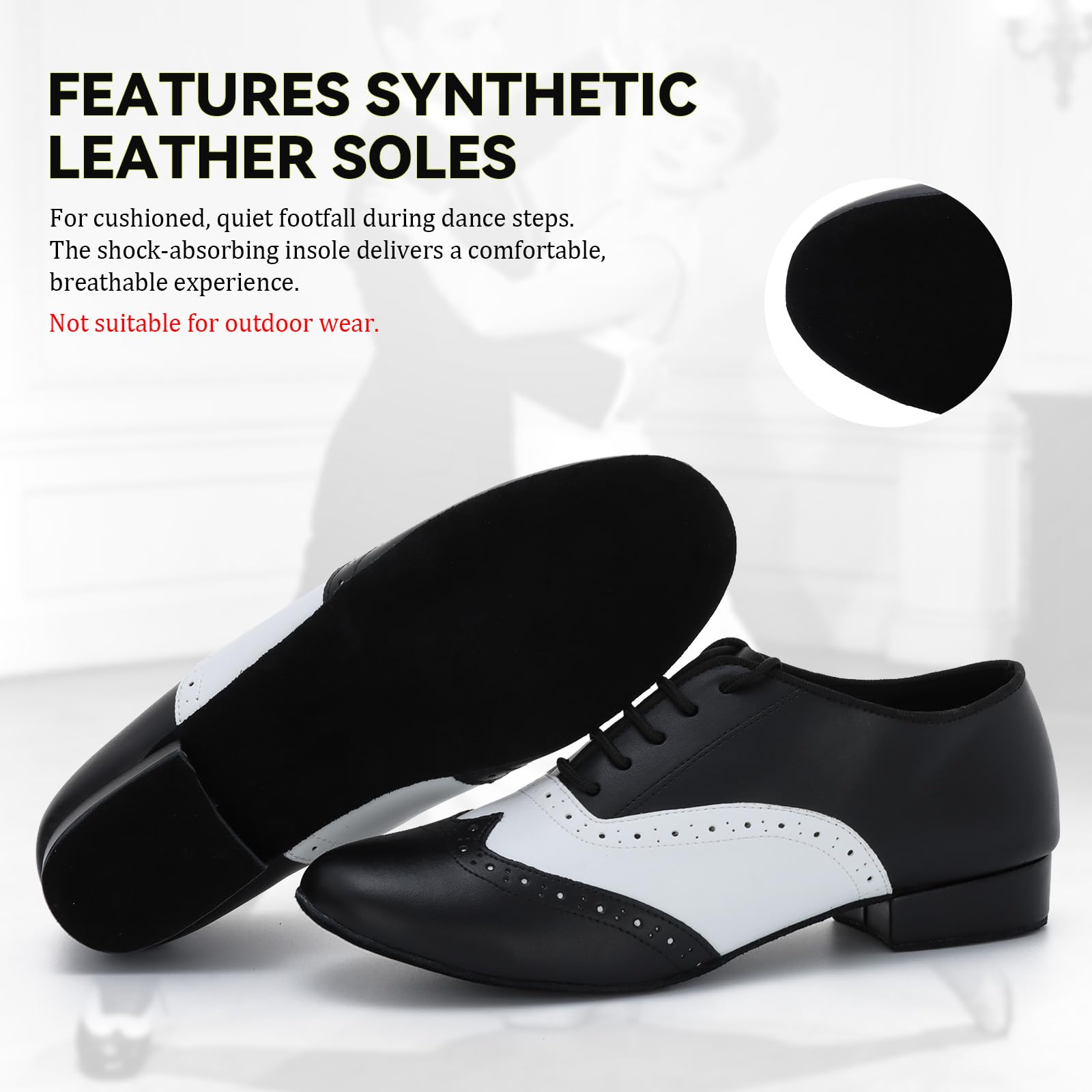 Scarpe da Ballo Uomo in Pelle Sintetica con Lacci per Tango Jazz Professionale