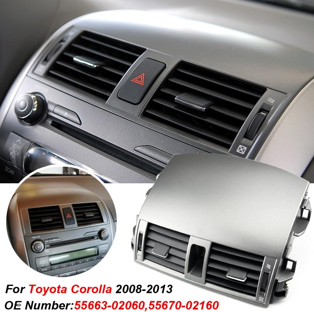 Car A/C Air Conditioning Air Vent Outlet Panel Grille Cover Compatible with to-yota Co-Rolla Al-tis E15 2007 2008 2009 2010 2011 2012 2013-High Version