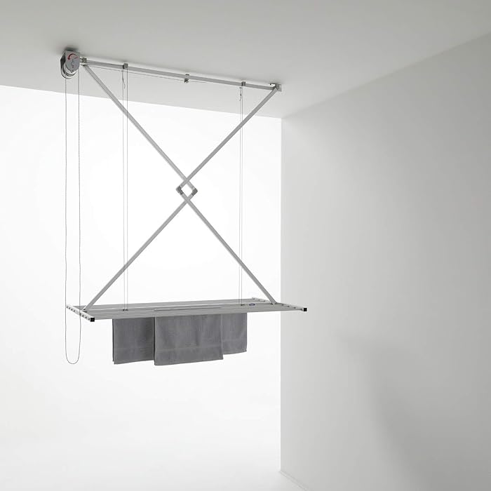 Buy foxydry Ceiling Mounted Clothes Drying Rack, Pulley Clothesline, Mini, Vertical Folding