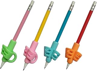 onnzuw Pencil Grips, Pencil Grips for Kids Handwriting, Children Pen Writing Aid Grip Set Posture Correction Tool for Kids Preschoolers Children, Hollow Ventilation Design