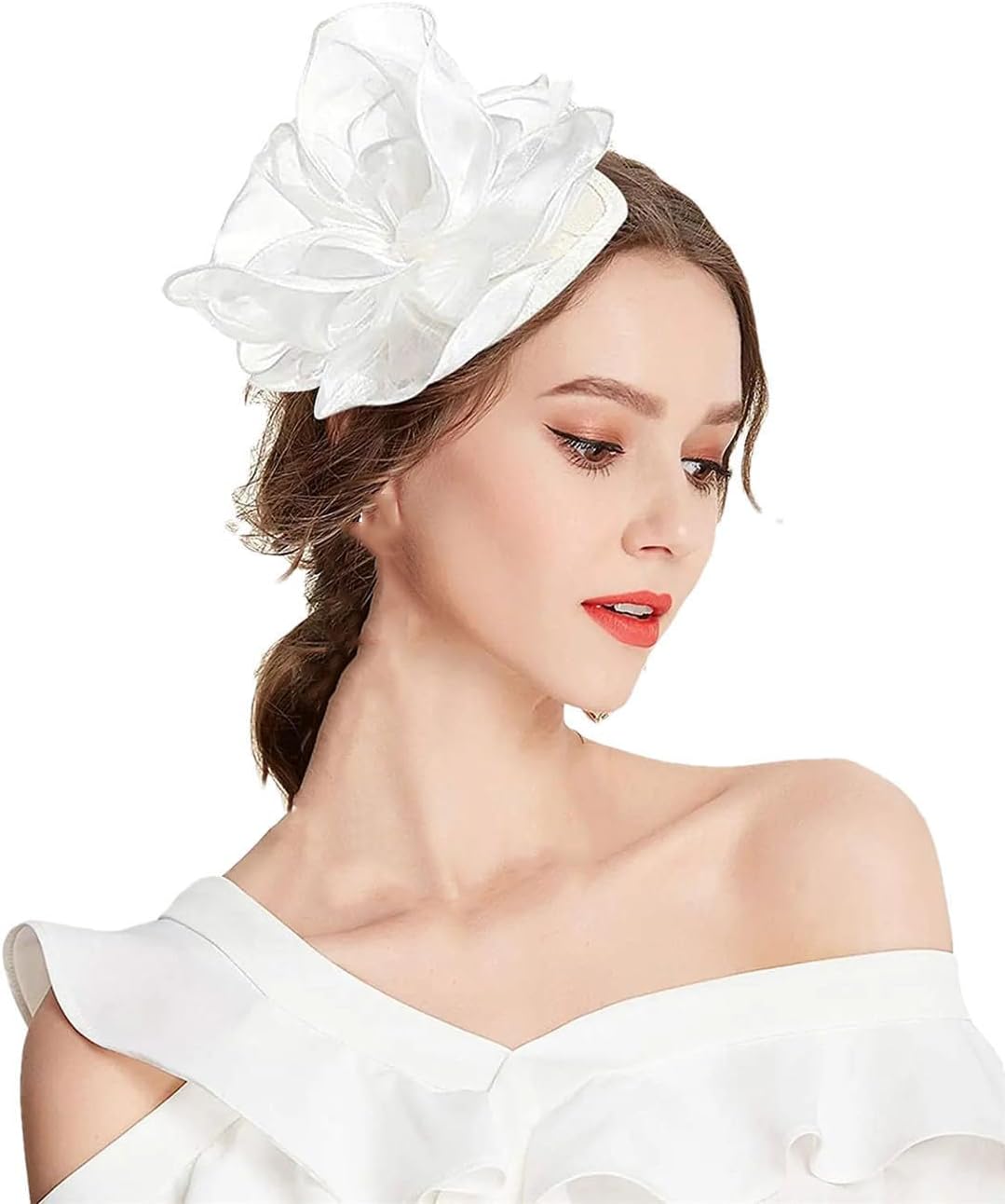 Women's Feather Flower Fascinators Hat Wedding Tea Party Headwewar