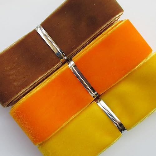 Miniatura 2 de Chenkou Craft Cinta de terciopelo de 20 yardas, 20 yardas en total, 20 colores, lotes surtidos a granel de 0.984 in (multicolor)