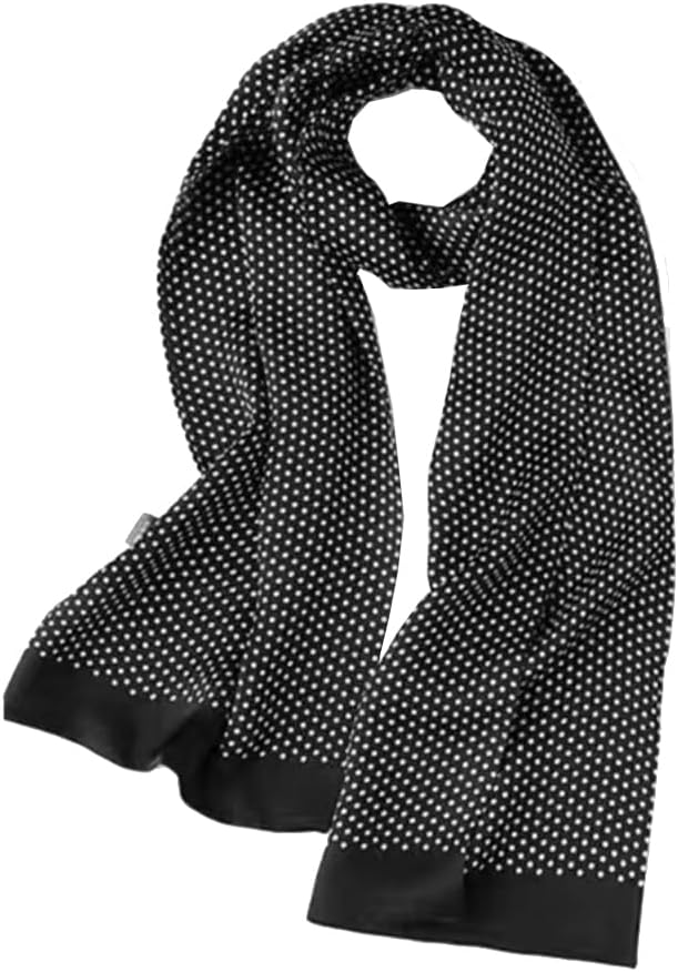 100% Silk Oblong Scarf for Men 61”*10.2” Double-Sided Thin Long Shawls for Head and Neck with Gift Packed