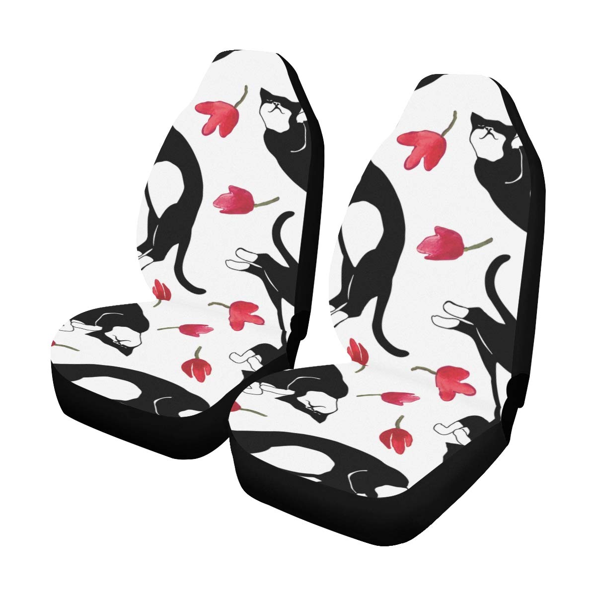 Universal Car Seat Covers Front Seats 2pc Cat Sleeping On