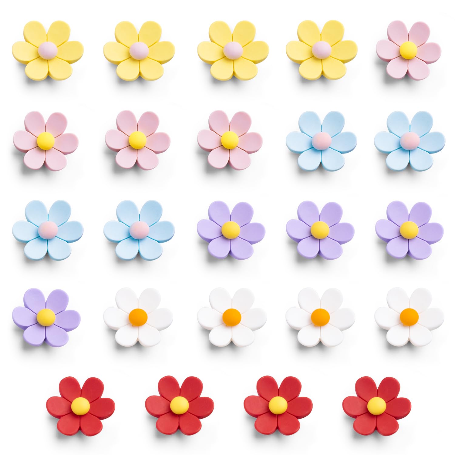 Locker Magnets for Girls,24Pcs Fridge Magnets, Cute 3D Flower Decorative Magnets for Whiteboard Office Kitchen Decor,Strong Holding Power