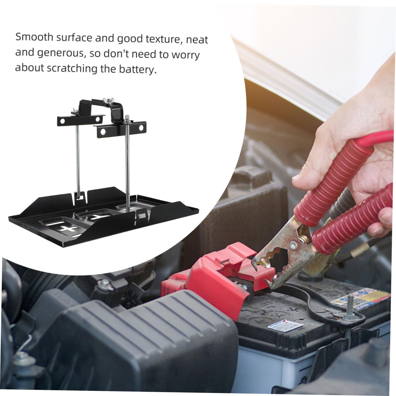 Support Fixation Batterie Voiture Antirouille Kit de Fixation de Batterie Auto et Stable Montage Facile pour Maintien Sécurisé
