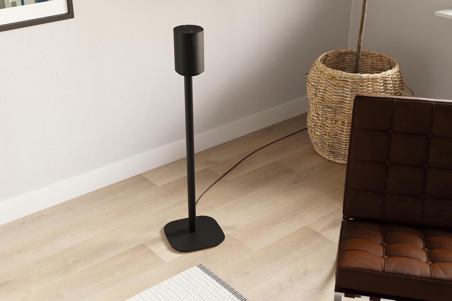 SFS 4113 Ständer | Exclusiv für Sonos ERA 100 Lautsprecher | Hochwertig und durchdacht | Kabelverdeckungssystem | Sicher Dank TÜV-geprüfter Stabilität | Höhe: 82 cm | Schwarz (1 Standfuß)