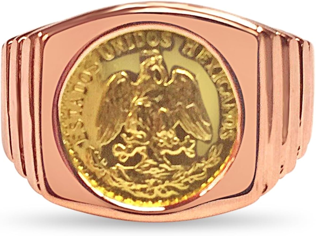 Amazon.com: TEX 10k Solid Rose Gold Handmade Fancy Coin Ring, Dos Pesos Coin:  Clothing, Shoes & Jewelry