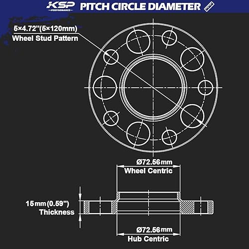 Miniatura 7 de Espaciadores de rueda KSP de 0.197 x 4.724 in, espaciador forjado centrado de 0.591 in y 0.787 in para E36 E46 E90 E92 E60 318i 323i 325i 328i 330i