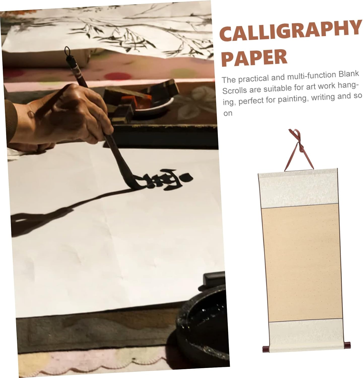 CORHAD 3pcs Chinese Calligraphy Paper Pad Multi-use Drawing Scrolls DIY Painting Calligraphy Xuan Paper Retro-Style Blank Scroll