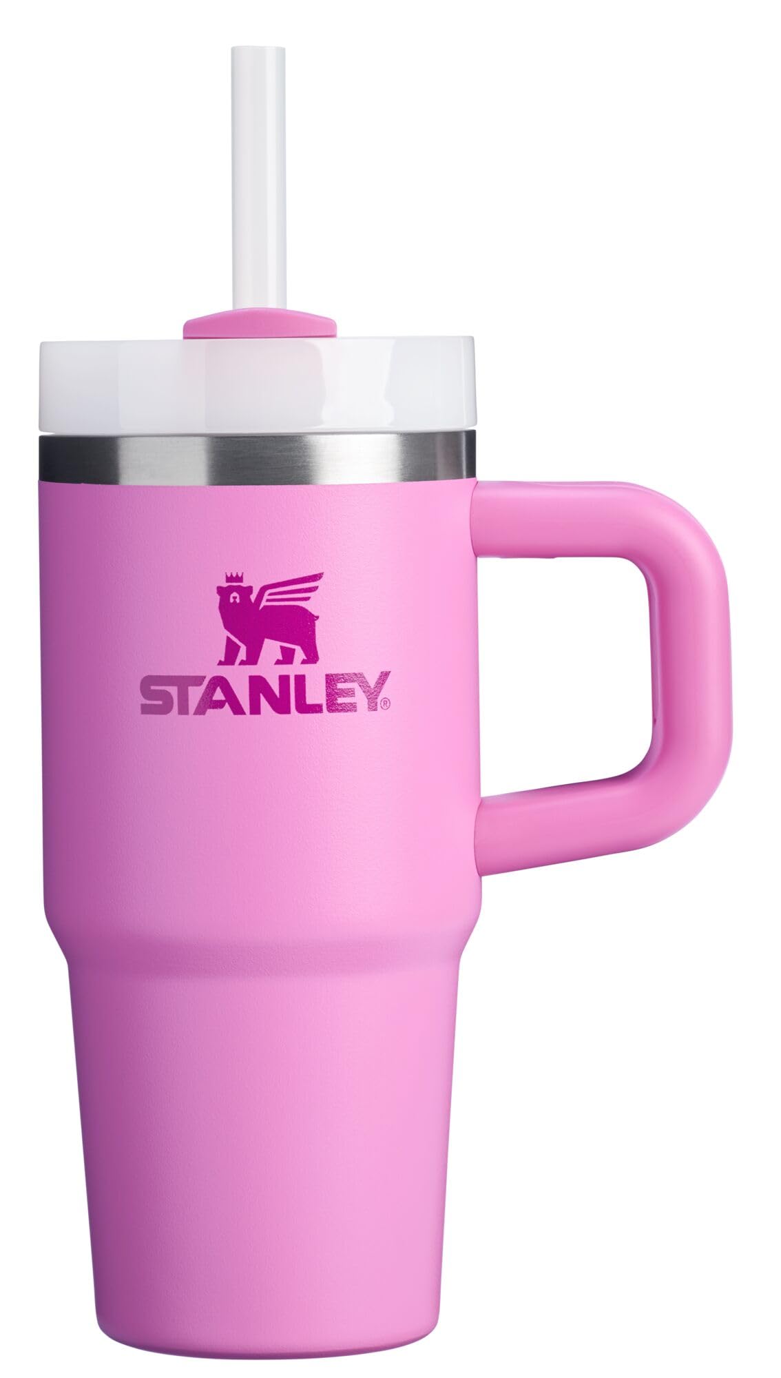 STANLEY Quencher H2.0 Tumbler with Handle and Straw 14 oz | Flowstate 3-Position Lid | Cup Holder Compatible for Travel | Insulated Stainless Steel Cup | BPA-Free | Peony