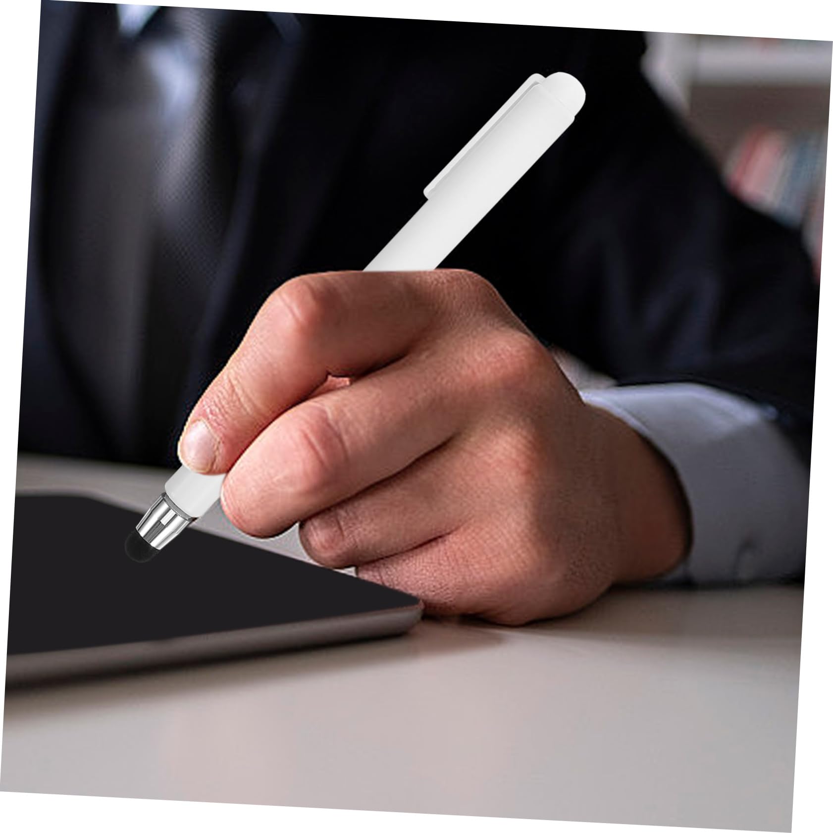 HOMSFOU 5piezas Bolígrafo Capacitativo para Pantallas Táctiles Lápiz Electrónico Clip Compatible Tabletas y Pizarras Digitales Sensibilidad Mejorada y Uso