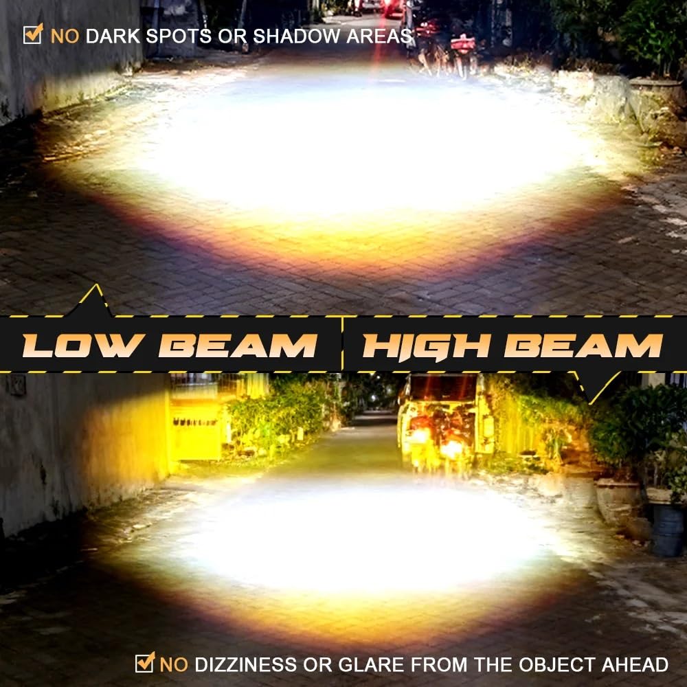 Luz Delantera de Motocicleta Faros Plus 2 uds luz blanca y amarilla faros auxiliares para automóvil 12V-24V foco LED luces Led para motocicleta