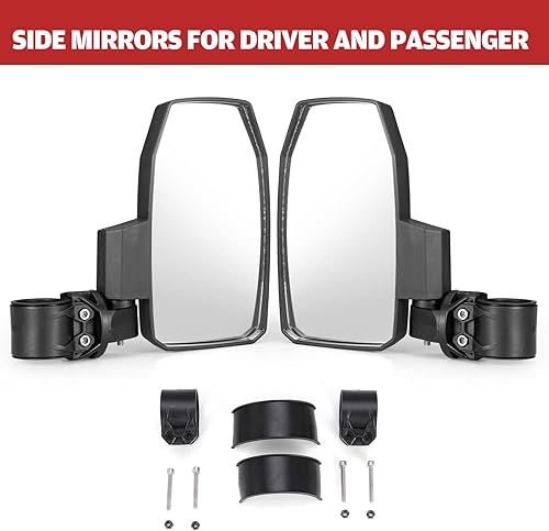 Miniatura 9 de UTV Teryx - Espejos laterales plegables ajustables, HAKA TOUGH UTV con alto impacto inastillable templado convexo compatible con Kawasaki Teryx KRX