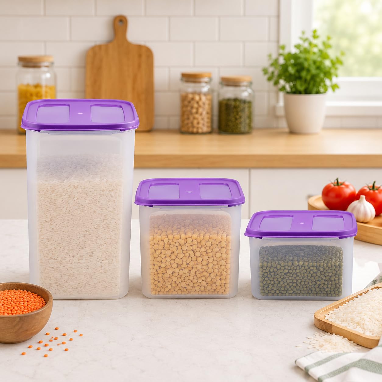 Cutting EDGE Airtight Container Set - 3 Piece Purple -6
