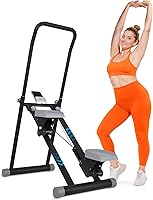 OVERSSELF Foldable Stair Stepper with 3 Resistance Levels, Adjustable Handlebars, LCD Display & Non-Slip Pedals - Compact Home Vertical Climber for Full Body Toning