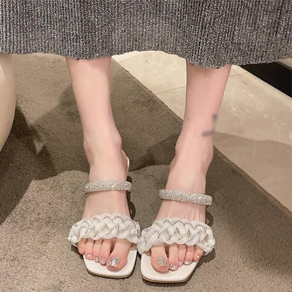 HBJWOV Shoes Women's Direct Outer Rhinestone High Heels Heeled Sandals Slippers4