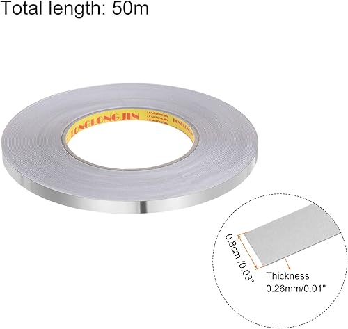 Miniatura 2 de HARFINGTON Adhesivo autoadhesivo para azulejos de suelo, líneas de aluminio, 0.31 pulgadas x 164 pies, decoración del hogar para pared, armario,