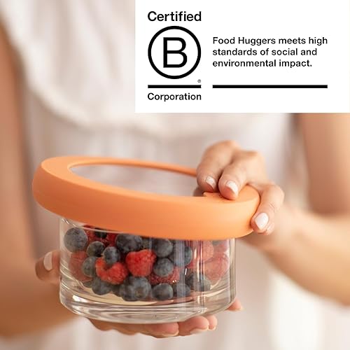 Miniatura 6 de Food Huggers Tapas de repuesto para recipientes de almacenamiento de vidrio, tapas de silicona y vidrio que no se agrietan, se adapta a la mayoría