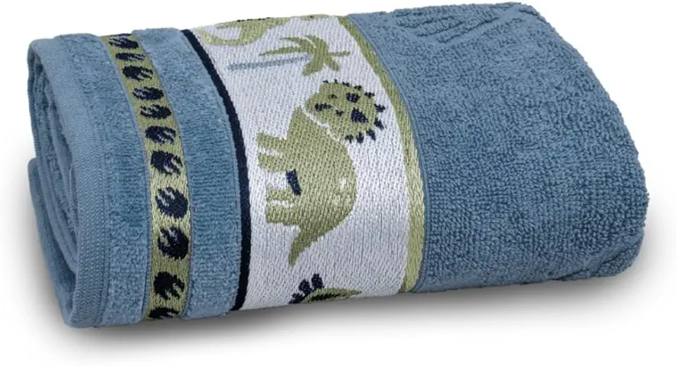 Toalha de Banho Soft Kids 68x110-100% Algodão Gramatura 390g (Dino)
