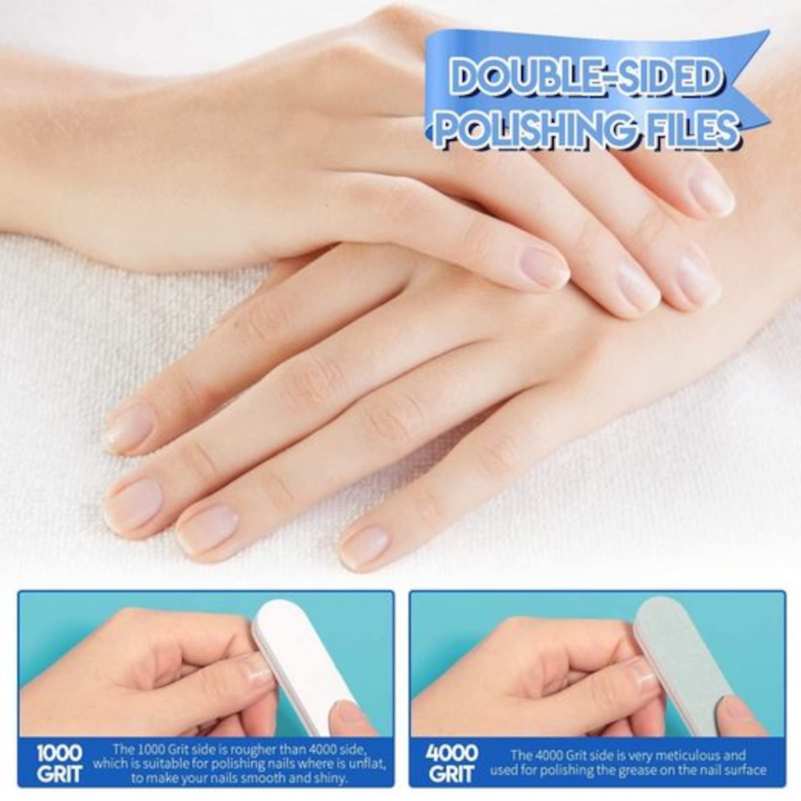 10x Nagelpflege Set 12er inkl. doppelseitige Nagelfeilen 100/180 Nagel Buffer Block Nagelhautschieber Eckenheber Nagelzange Nagelknipser und Nagelbürste für Ihre Maniküre und Pediküre (10x Set)