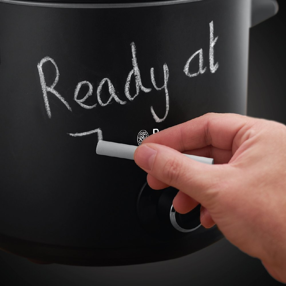 Russell Hobbs Slow Cooker [3,5l Keramik-Gartopf für opt Temperaturverteilung] Schongarer Chalkboard (Tafel-Oberfläche, 3 Temperatureinstellungen & Warmhaltefunktion, 200W) Slowcooker 24180-56