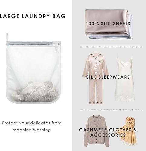 Miniatura 3 de Promeed Bolsa de lavandería de malla reutilizable para delicados bolsa de lavado de tamaño grande para funda de almohada de seda de morera sábana