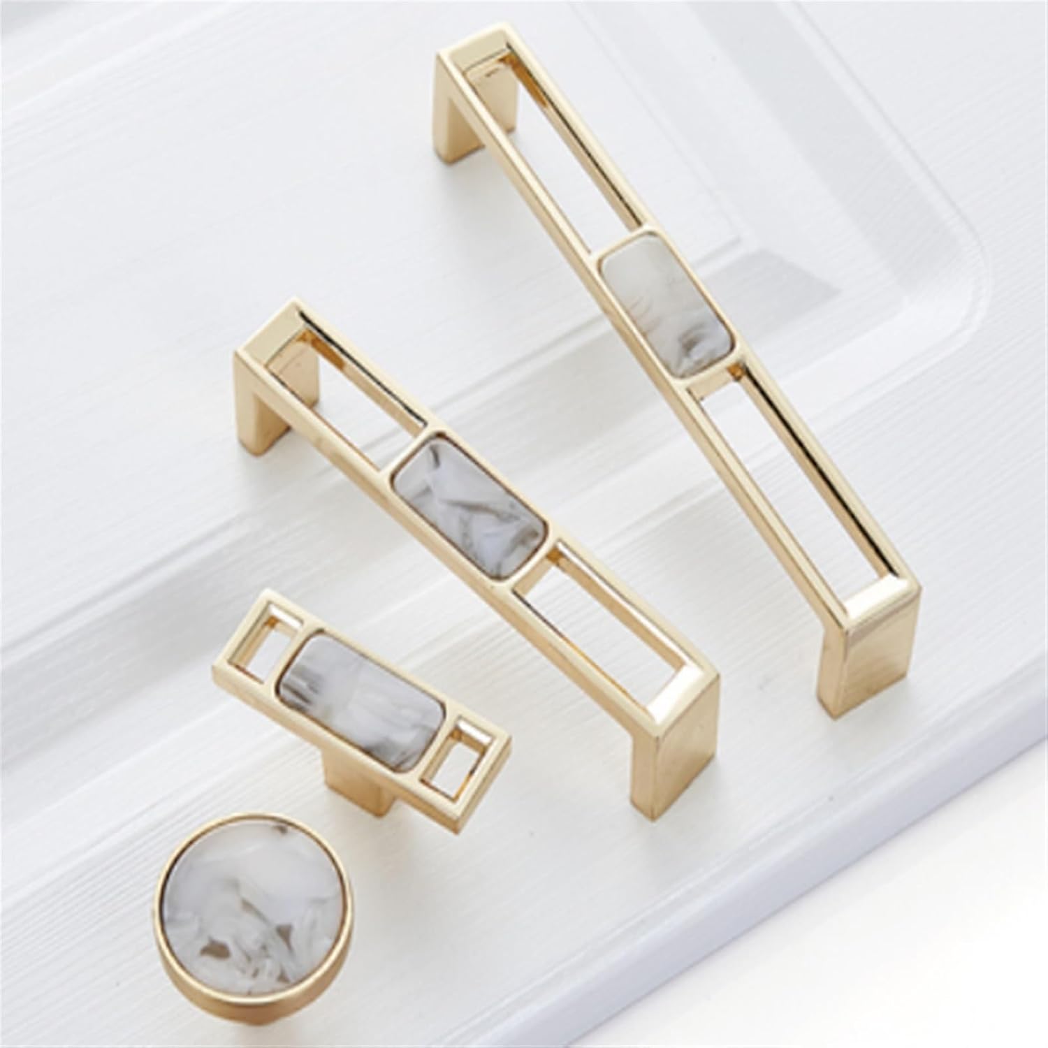 Blue Shell Cabinet Handle Knobs Drawer and Wardrobe Pulls Furniture Hardware 96Mm 128Mm 1Pcs (Color : A-128mm)