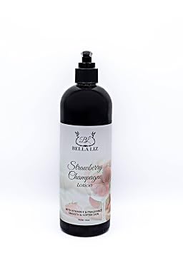BELLA LIZ Skin Care Lotion - Handmade Body Lotion with Fragrance Oils & Vitamin E, Nourishing and Hydrating for Soft, Smooth Skin 16oz 16oz, Strawberry Champ