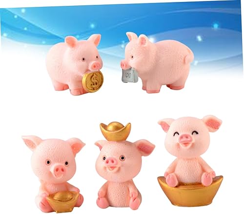 Miniatura 5 de Garneck 15 piezas de figuras de cerdo artificiales, mini cerdito de resina, lindo juego de cerdito para niños, mini figuritas de resina, número de