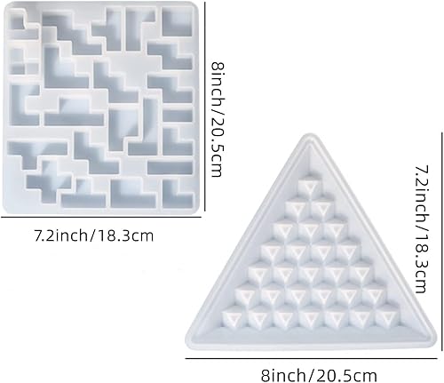 Miniatura 2 de 2 moldes de rompecabezas de resina piramidal, molde de silicona para fundición de resina epoxi, molde de silicona para manualidades de bricolaje