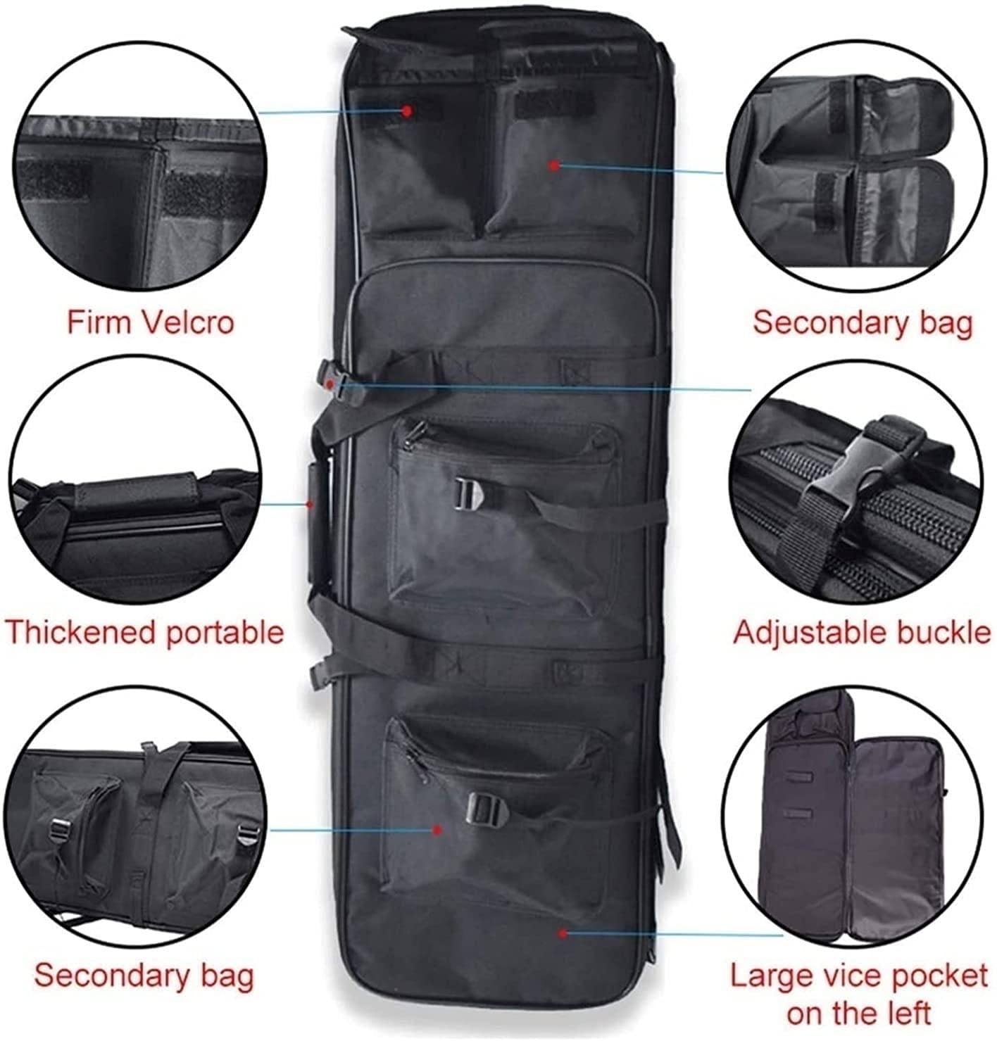 Custodia Tattica per Fucile, Fodero Porta Fucili Imbottito, Resistente e Impermeabile, Borsa per Fucile da Caccia, Softair, Tiro, Spedizione di Caccia, Supporto al Poligono, Paintball,85cm/33.5in-B