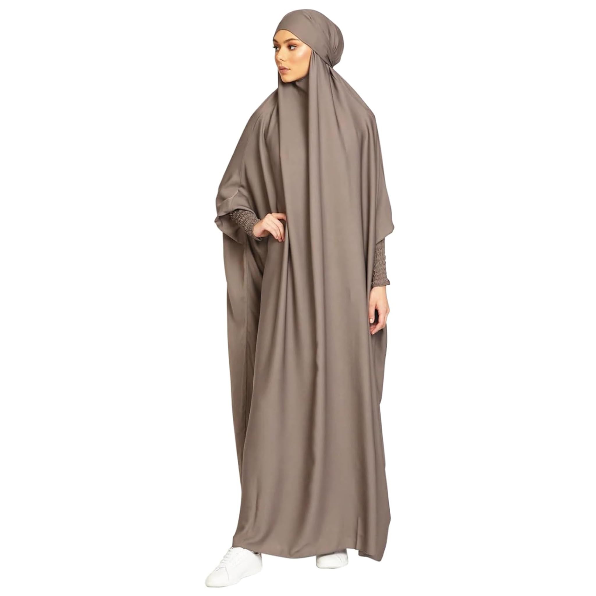 Awnsimfreien Unisex Purple Eid Dresses For Women, Muslim Dresses For Women Islamic Hooded Prayer Dress Full Cover Eid For Islam Dubai Modest Robe Islamic For