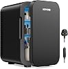 Mini Fridge 18 Litre, 20 Cans Mini Fridge for Bedrooms with Handle, Portable Small Refrigerator, Cooler & Warmer for Drinks, Car, Travel, CosmeticsMakeupSkincare, ACDC Power Black