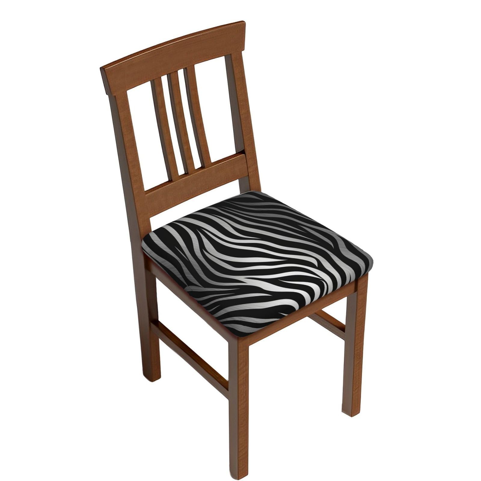 DWVTSLH Zebra Print Bar Stool Covers Square, Six Piece High Elastic Soft Seat Cushion Cover Protector Washable Barstool Slipcovers Nonslip Replacement Square Bar Chair Covers